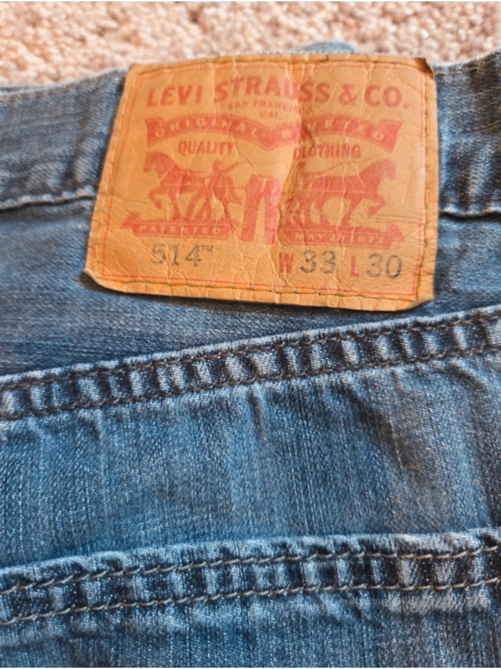 Levi's Men Slim Straight Blue Jeans with Leather Patch